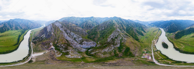 地形,夏天,绿色,自然,全景,航拍视角,山,云,360度景观,天气