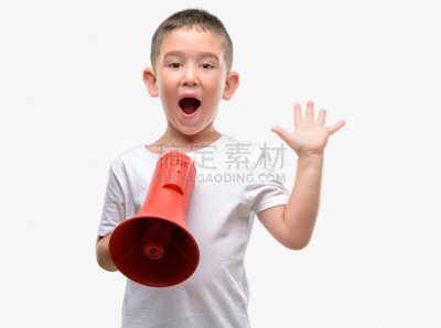 小的,面部表情,儿童,棕色头发,扩音器,手,欣喜若狂,大喊,微笑,刺激