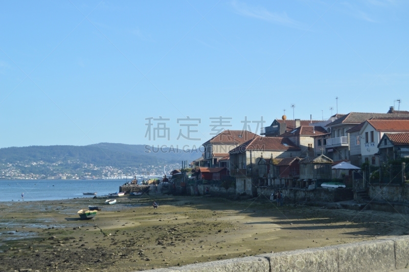 都市风景,房屋,自然美,加利西亚,传统,著名景点,海岸线,夏天,户外,低的