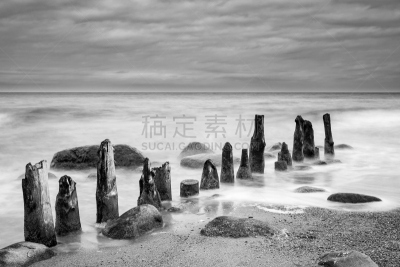 波罗的海,海滩,黄昏,破浪堤,水,天空,水平画幅,无人,户外,云景