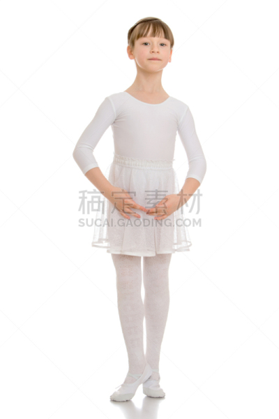苗条,紧身连衣裤,自然美,女孩,白色,运动,垂直画幅,学龄儿童,学龄前,住宅房间