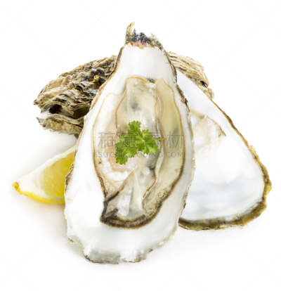 牡蛎,海产,特写,柠檬,欧芹,分离着色,蛤蚌,贻贝,垂直画幅,软体动物