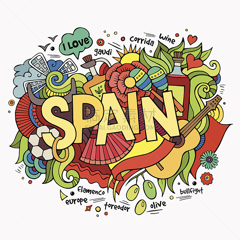 西班牙,乱画,背景,天气,文字,举起手,斗牛士,水磨,弗拉明戈舞,西班牙海鲜饭