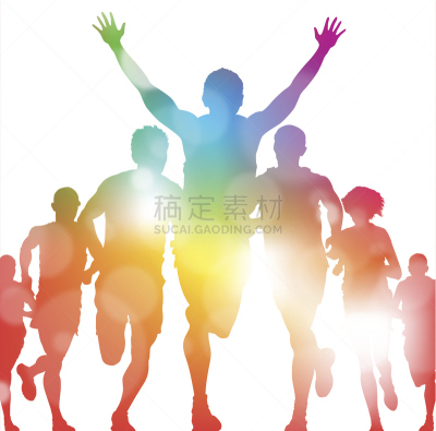 田径运动员,夏天,马拉松赛跑,田径赛,运动,绘画插图,人群,户外,决心,图像
