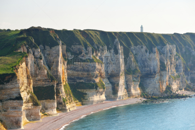 诺曼底埃特塔尔海滩,法国,诺曼底,风景,white cliffs,水,天空,上诺曼底,美,水平画幅