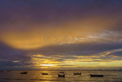 泰国,芭堤雅,多色的,自然美,水,天空,美,琼不里省,水平画幅,云