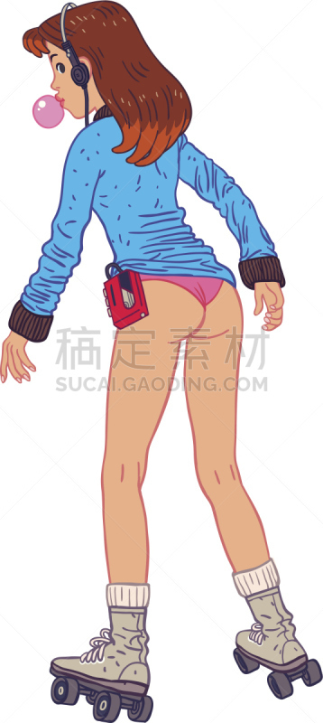 青年人,美,随身听,美人,夏天,仅成年人,运动,仅一个青年女人,复古风格,成年的