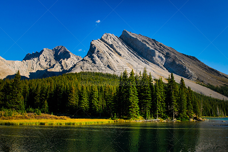 山,风景,自然,草地,水平画幅,岩石,阿尔伯塔省,无人,埃尔博湖,全景