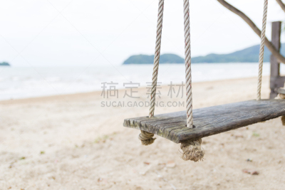 木制,海滩,椅子,跷跷板,菩提树,自然,度假胜地,水平画幅,沙子,无人
