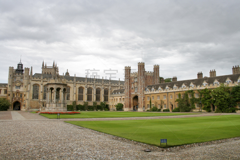 剑桥大学,圣三一学院,剑桥郡,水平画幅,古老的,英格兰,草坪,旅行者,大门,完美