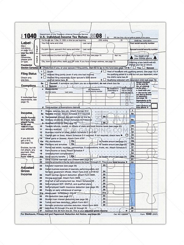 1040税表,税表,金融,谜题游戏,拼图拼块,垂直画幅,美国,无人,税,文档