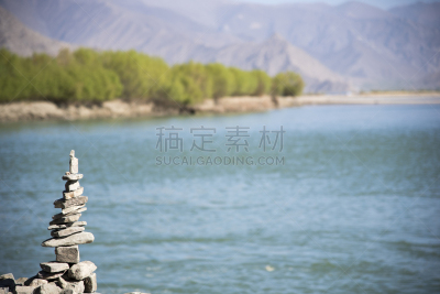 湖,石头,前面,堆,青藏高原,滨水,运气,石材,水的各种形态,水