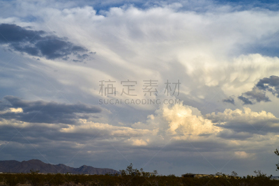 莫哈韦沙漠,美国,云,山脉,城镇,赫鲁普,内华达州,在上面,自然,天空