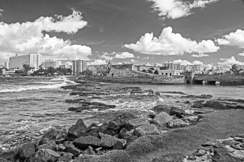 Shot of colonial era San Gerónimo Fort in San Juan, Puerto Rico.