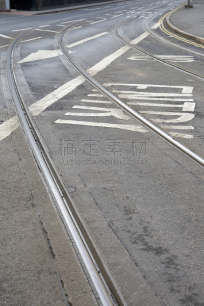 诺丁汉,箭头符号,街道,电车轨道,垂直画幅,无人,路,铁轨轨道,英格兰,城市生活