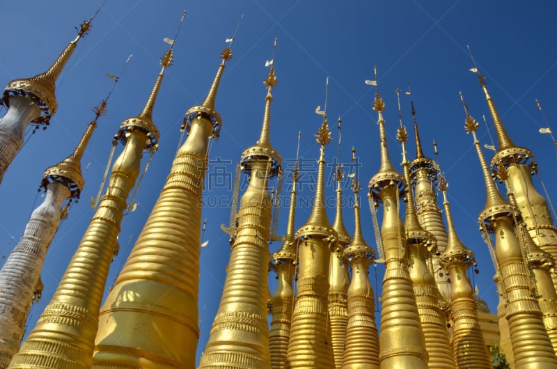 Myanmar, Inle Lake – Accumulation of Stupas in Indein