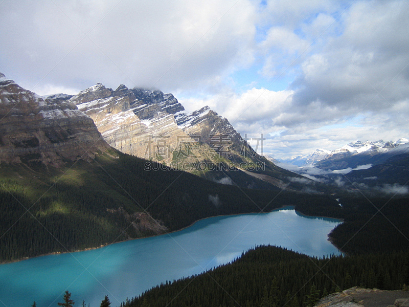 湖,加拿大,著名景点,自然美,绿松石色,自然荒野区,平投湖,加拿大落基山脉,岩石,夏天