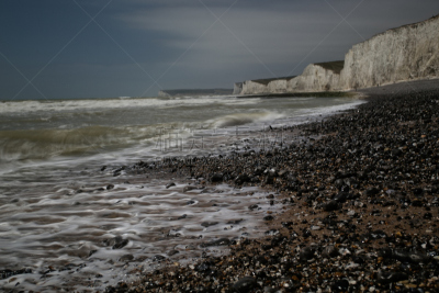 white cliffs,贝林盖普,东苏塞克斯,海岸线,海滩,水平画幅,无人,英国,英格兰,户外