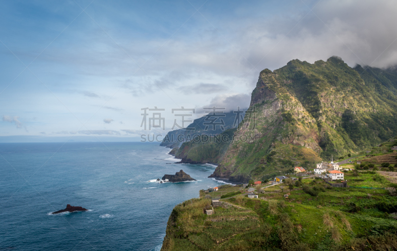 山,北,岩石,陡峭,海岸线,马德拉群岛,水,群岛,水平画幅,无人