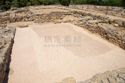 镶嵌图案,室内地面,印布里阿斯,赫罗纳省,纪念碑,水平画幅,无人,户外,彩色图片,城镇