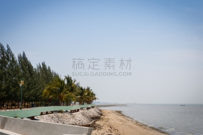 松树,海滩,自然,天空,水平画幅,地形,无人,夏天,户外,泰国