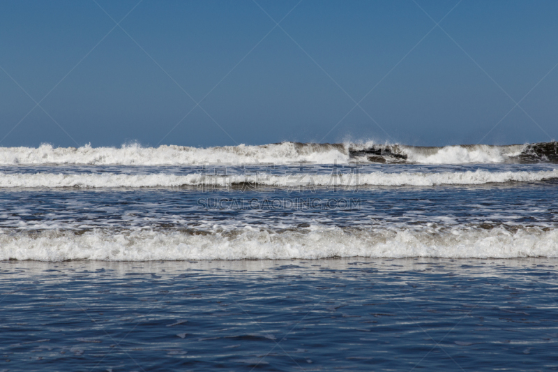 海滩,波浪,鲁玛哈伊沙滩,考艾岛,水平画幅,沙子,蓝色,太平洋岛屿,在边上,夏天