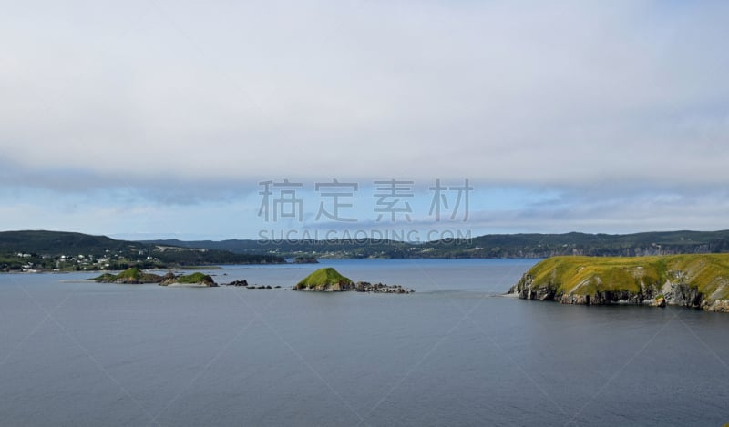 岛,加拿大,水,天空,美,水平画幅,无人,大西洋,夏天,海岸地形