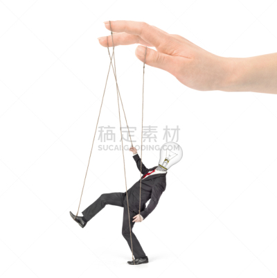 想法,商务,手,概念,奴隶,人,职业,木偶,白色背景