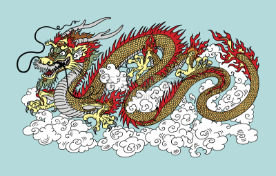 中国龙,天空,风水,龙,神话,传统,符号,十二宫图,云,图像