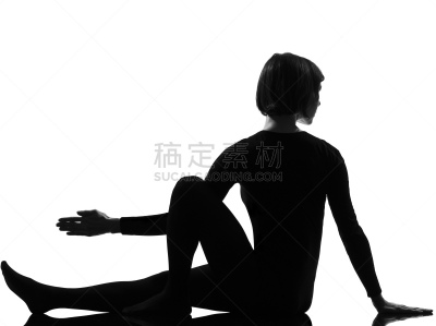 女人,瑜伽,水平画幅,阴影,白人,仅成年人,姿态,紧身连衣裤,彩色图片,松弛练习