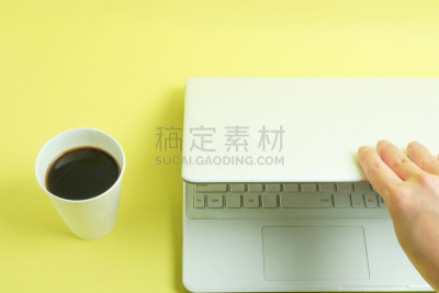 一次性杯子,咖啡,手,机敏,台式个人电脑,关闭的,饮料,商务,热,计算机
