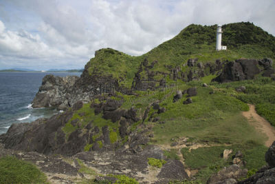 石垣岛,灯塔楼,八重山群岛,山路木标,冲绳县,天空,美,水平画幅,枝繁叶茂,云