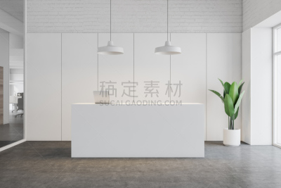 办公室,酒店服务台,白色,室内,三维图形,空的,高雅,技术,商务,金融