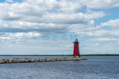 灯塔楼,东,破浪堤,水,天空,水平画幅,岩石,无人,蓝色,建筑外部