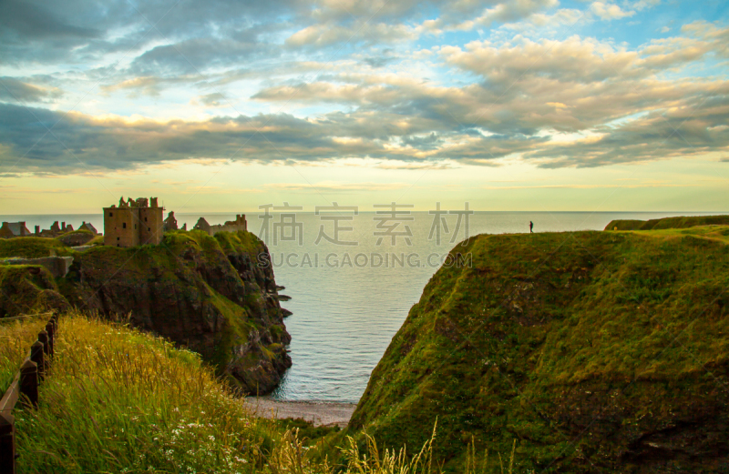 达诺特城堡,斯通海芬,岩石海岸线,水平画幅,无人,苏格兰,户外,要塞,国际著名景点,明星