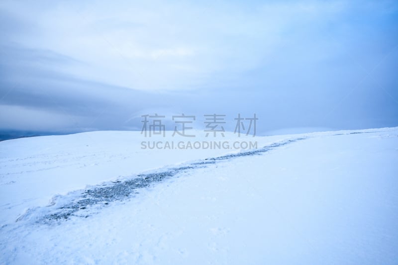 石墙,贫瘠的,雪,英格兰湖区,牛顿高街,有包装的,冷,白昼,天空,水平画幅