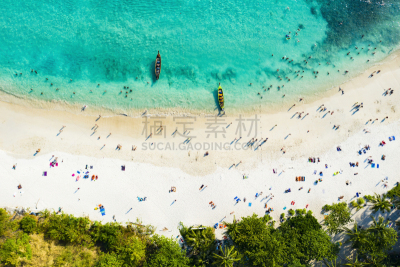 泰国,长尾船,日光浴,普吉岛,自由,自然美,透明,在上面,海滩,航拍视角