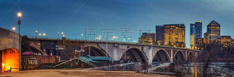 key bridge,华盛顿特区,室内过夜,商务,曙暮光,黄昏,乔治敦,著名景点,河流,户外