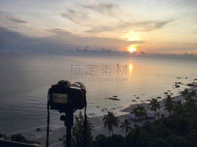 海滩,相机,海洋,照片,在上面,水,天空,休闲活动,水平画幅,沙子