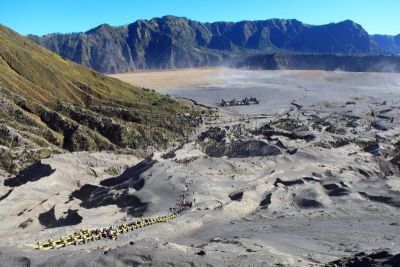 婆罗摩火山,爪哇,火山,喀拉喀托火山,塞梅鲁火山,滕格尔火山,东爪哇,水平画幅,早晨