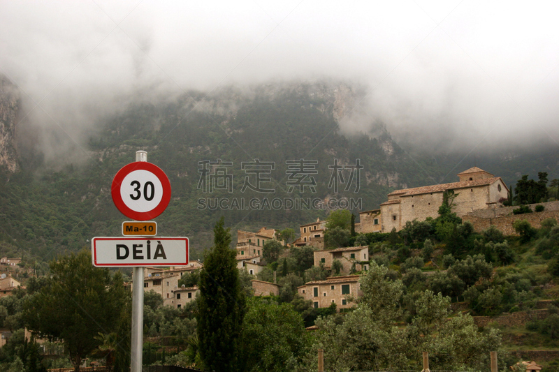 马略卡,Sierra de Tramuntana,西班牙,美,度假胜地,水平画幅,墙,消息,符号,古老的