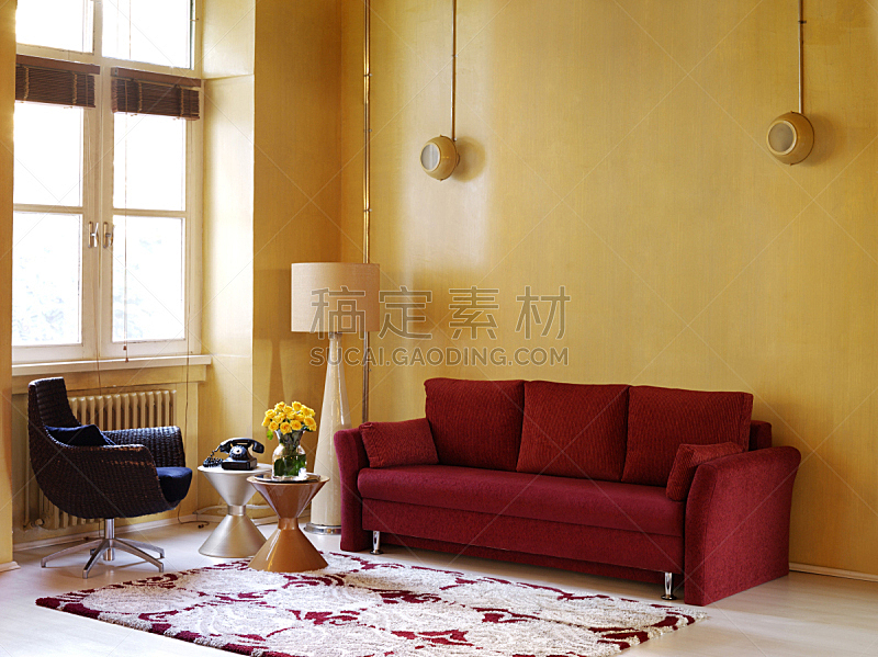 起居室,华丽的,一个物体,华贵,舒服,地板,空调,复古风格,现代,住宅内部