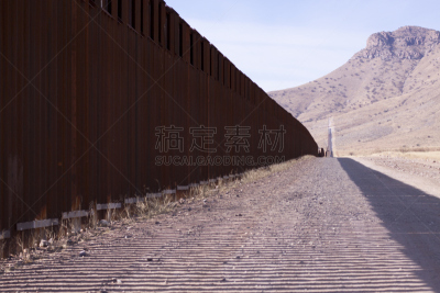 安全,国境线,水平画幅,无人,图森市,阴影,偏远的,户外,金属
