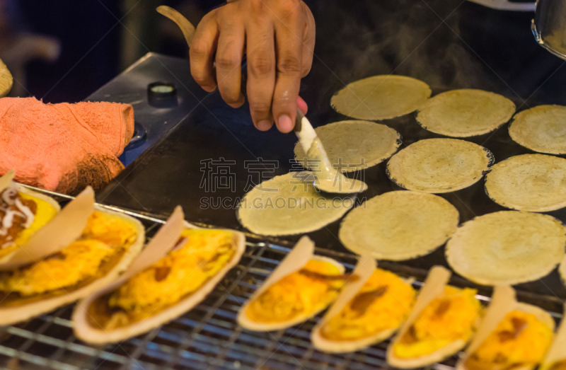 泰国,柔焦,图像,街头食品,沙嗲,格子烤肉,水平画幅,开胃品,膳食,户外