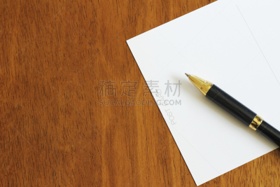 明信片,水笔,礼节,留白,褐色,桌子,水平画幅,白色,邮件,纸