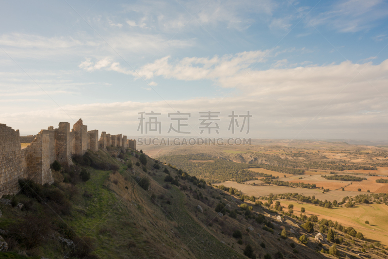 墙,城堡,北,索里亚省,自然,天空,美,水平画幅,山,建筑