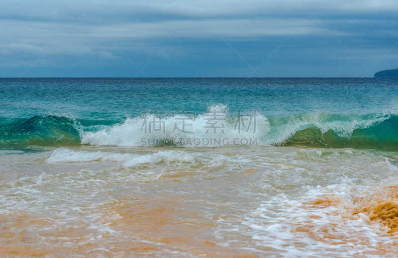 毛伊岛,波浪,玛凯那海滩,暴风雨,水平画幅,无人,太平洋岛屿,自然神力,户外,海洋