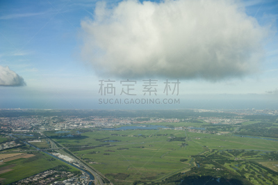 荷兰,哈亚勒姆,航拍视角,史基浦机场,层云,自然,天空,风,水平画幅,高视角