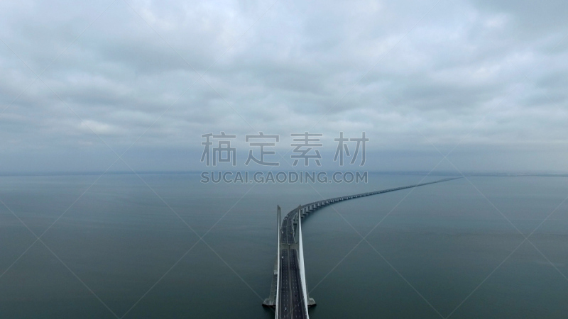 瓦斯科·达·伽马大桥,里斯本,葡萄牙,塔霍河,吊桥,桥,里斯本区,水,水平画幅,高视角