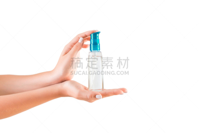 女性,白色背景,商品,瓶子,装管,化妆用品,防晒霜,手牵手,米色,女孩